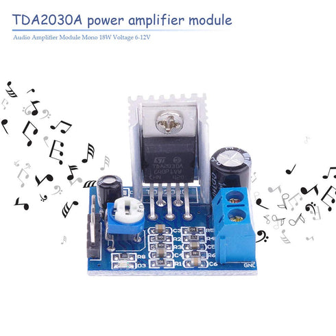 Ximimark 2Pcs TDA2030A Audio Amplifier Module, Power Amplifier Board AMP 6~12V Mono 18W