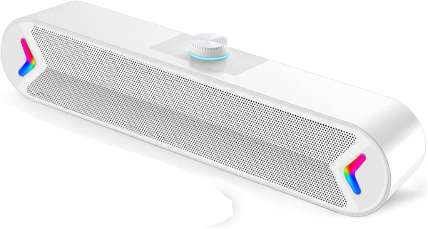 LENRUE Computer Speakers,Wired USB-Powered Sound-bar with 10W Stereo Sound for PC Desktop,Plug-n-Play (A39PRO