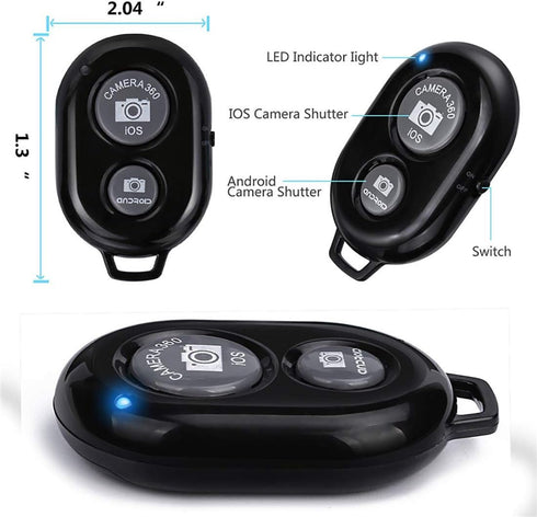 Wireless Camera Shutter Remote Control for Smart Phones- Compatible with iOS/Android (Pink+Green+White+Black)
