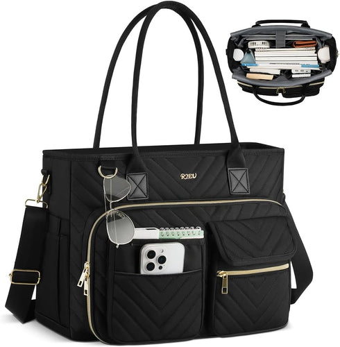 Teacher Tote Bag for Women,Work Bag with Laptop Compartment and Shoulder Strap,Computer