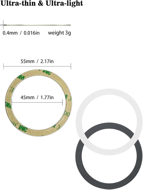 Doflyesky 360 12-16 S20-S24, 6 Pack (3 3 Universal Metal Ring for Mag Safe Charger/Wallet/Car Mount - Ultra-Thin