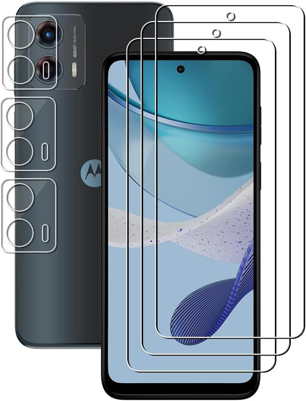 Motorola Moto G 5G 2023: 3 Pack Tempered Glass Screen Protector & Camera Lens Protector, 9H Hardness, Anti-Scratch, HD