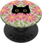 Pink Cute Daisy Flower Black Cat Sage Green Standard PopSockets PopGrip