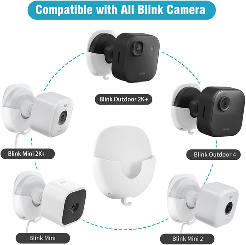 3 Pack 4/Outdoor 2K+/Mini 2/Mini 2K+ Blink Camera No Drill No Screws Wall Mount Bracket for Blink Outdoor Indoor