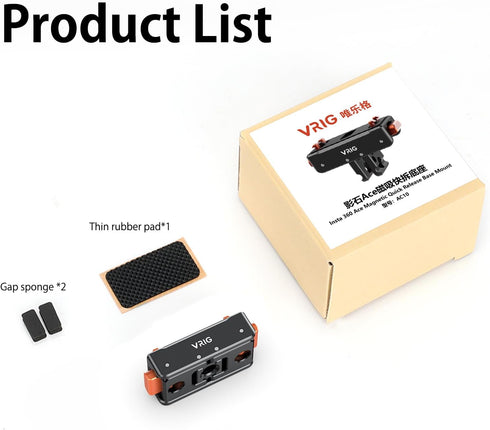 VRIG Ace Pro Quick Release Mount, Snap-On Magnetic 2 Prong Mount for Insta360 Ace Pro