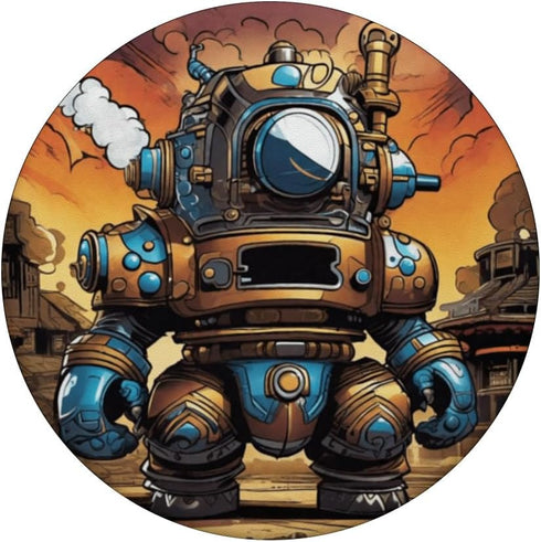 Cartoon Robot Gladiator Arena - Funny Dystopian Sci-Fi Design PopSockets Standard PopGrip