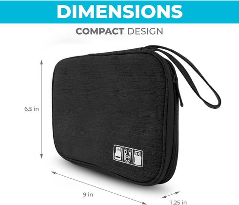 Electronics Charger Organizer - Travel Cable Case for Cords, Chargers, and Tech Accessories