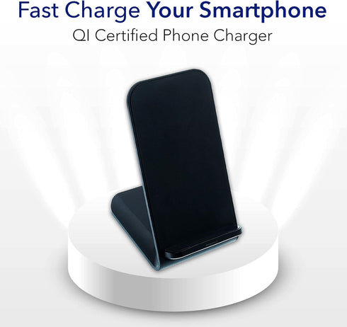 10W Dual Coil Qi Wireless Charger Stand - Fast Wireless Phone Charging Stand for iPhone and Samsung Galaxy Phones - USB