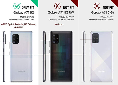 Asuwish Phone Case for Samsung Galaxy A71 5G with Tempered Glass Screen Protector, Credit Card Holder, Slim Hybrid Black