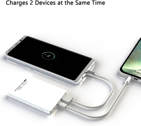Dual USB Output Super Slim Power Bank, 3000mAh Portable Charger Mini External Phone Battery Pack