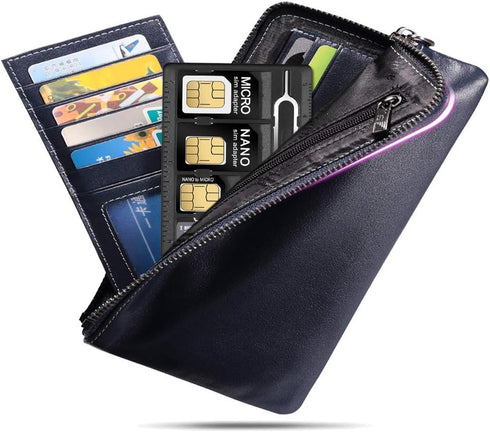 CKANDAY 2 Packs Set 3 1 SIM Card Holders with Tray Opener Pins, Card Storage Tool for Standard Micro Nano Micro-SD