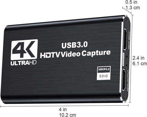dobestyou 4K 3.0, 1080p 60fps, PS5, Capture Card Black for Streaming, Recording & Gaming Video Capture Device with USB