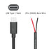 2 11inch, 5V/5A 2 20AWG, 4Pcs USB C to Pin Bare Wire Open End Power Cable USB Type C Male Plug Pin Pigtail Cable