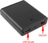 DGZZI 4xAA Battery Box, 4 Slots Black Storage Cases with Cover ON/Off Switch and USB Socket