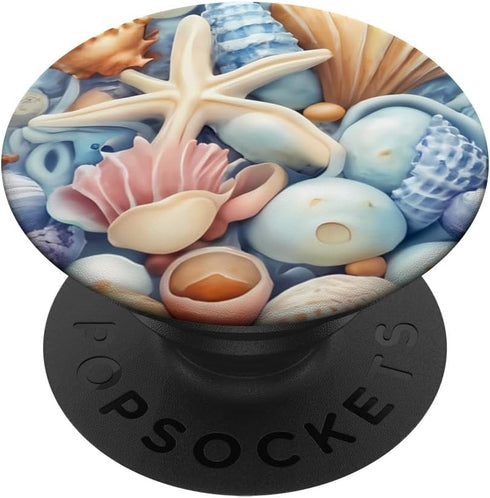 PopSockets Standard PopGrip Cute Sea Seashell Starfish Ocean Beach Coral Colorful