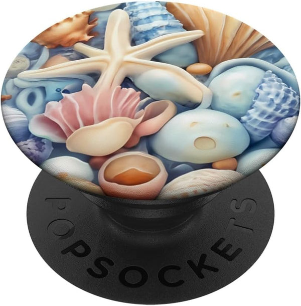 PopSockets Standard PopGrip Cute Sea Seashell Starfish Ocean Beach Coral Colorful