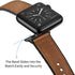 OUHENG Compatible Apple Watch Band 42mm 41mm 40mm 38mm, Sweatproof Genuine Leather and Rubber Hybrid Strap - Brown/Black