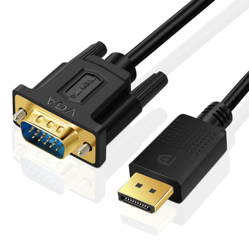 SHULIANCABLE DisplayPort to VGA Cable, DP to VGA 1080P Cable, DP Male to