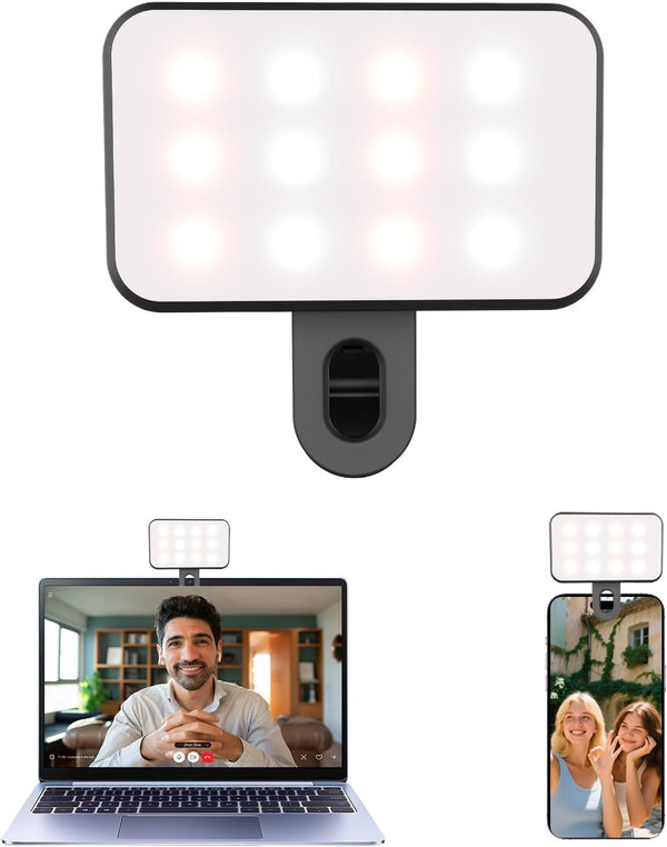 DUIDESHI Portable Selfie Light for iPhone: Rechargeable Phone Fill Lights, Ring Light for