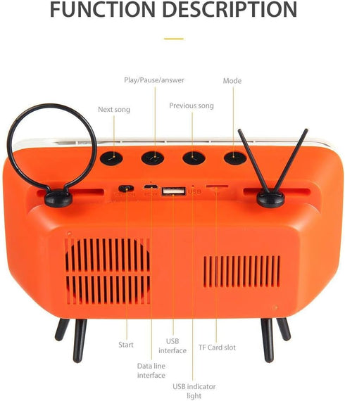 UnnFiko Wireless Bluetooth Speakers Retro TV Style Stand Holder, Universal for Samsung iPhone 14/13/12 Pro Max