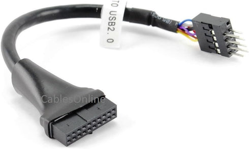CablesOnline USB 3.0 20-Pin Motherboard Header Female to USB 2.0 8-Pin Male Adapter, 4" (USB3-AD24)