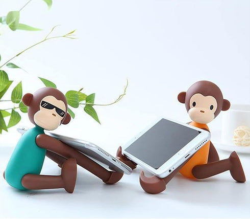 ROCAMI Cute Desk Accessory, Funny Desk Decor - Adjustable Phone Holder for Smartphones & Tablets (Green)