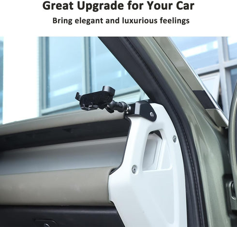Aluminum Alloy Dashboard Side Mobile Phone Holder Trim Compatible with Land Rover Defender 90 110 130 2020-2024, Car