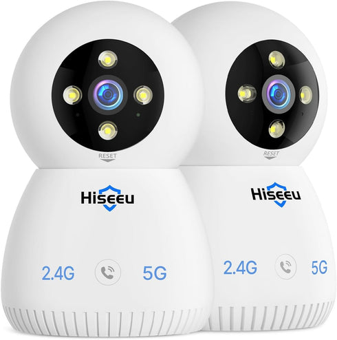 Hiseeu Indoor Security Camera, 2.4G/5G 5MP Baby Monitor Pet Camera for Home Security,