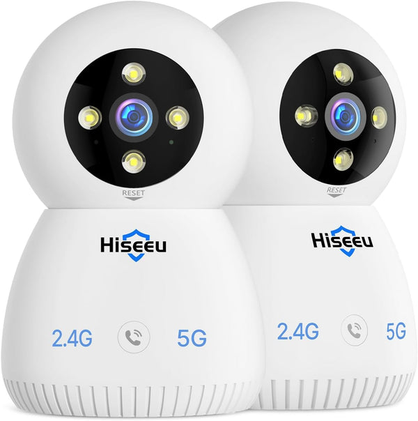 Hiseeu Indoor Security Camera, 2.4G/5G 5MP Baby Monitor Pet Camera for Home Security,