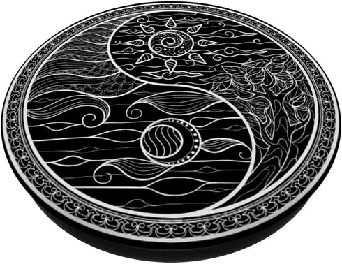 Yin Yang Day Night Chakra Moon Sun Zen - Spiritual PopSockets Adhesive PopGrip