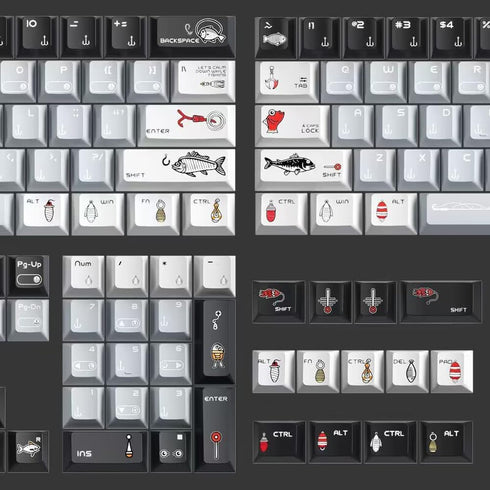 PBT Keycaps, 5-Sided Dye Sublimation Cherry Profile 142 Keys, Custom Keycap Set for 100%/96%/75%/65%/60% Mechanical