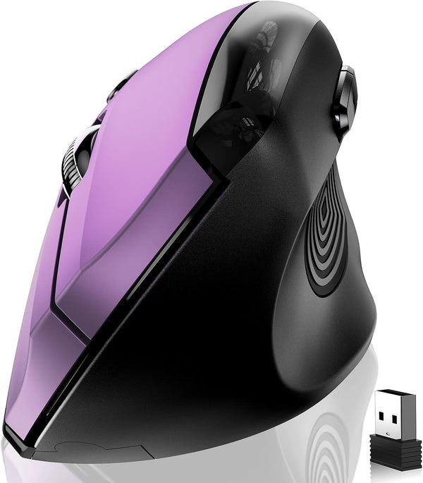 memzuoix Wireless Ergonomic Mouse, 2.4G Optical Cordless Mice with 800/1200/1600 DPI, Vertical Design for Laptop, Mac,