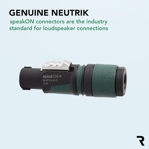 Neutrik NL4FXX-W-S (4pk) 4-Pole speakON Cable Connector, Green Bushing Screw Terminal Assembly