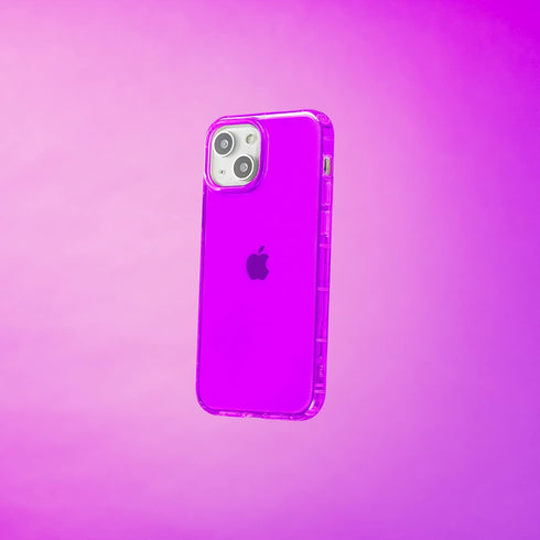 SteepLab 15 Neon Highlighter Case for iPhone - The Grippy Jelly Case w/Protective Air Pockets (Saturated Vivid Purple)