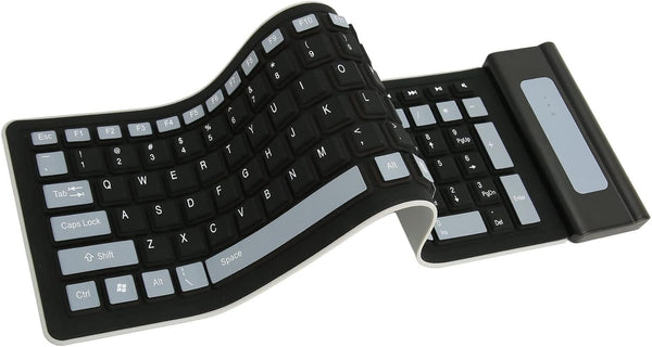 Silicone Keyboard, Foldable Soft Waterproof Rollup Keyboard for PC Laptop Notebook, 103 Keys, Mute Typing, Lightweight