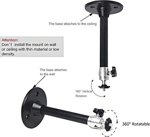 2-Be-Best Mini Projector Mount - Black Projector Ceiling Mount, 7.9 in / 20 cm, 360 Adjustable Wall Mounts for LED LCD