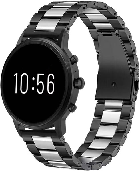 22mm Quick Release Solid Stainless Steel Metal Watchband, Compatible with Samsung, Casio, Huawei, and More