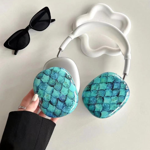 Cute Glitter AirPods Max Case with Cleaner Kit, Anti-Scratch Shell Pattern Cover for Ear Pads and Headband, Protective
