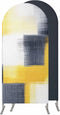 Jnbasdffb Abstract Yellow Black Wedding Arch Cover,Stretchy Spandex Arch Backdrop Stand Covers 7.2