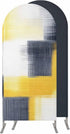 Jnbasdffb Abstract Yellow Black Wedding Arch Cover,Stretchy Spandex Arch Backdrop Stand Covers 7.2