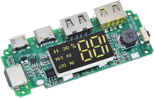 Rakstore 5V 2.4A 18650 Dual USB Micro/Type-C USB Mobile Power Bank Charging Module Lithium Battery Charger Board