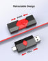 Aiibe 128GB 128GB 15/16 USB C Flash Drive Dual Type C + USB A Jump Drive Push-Pull Thumb Drive for iPhone Smartphone