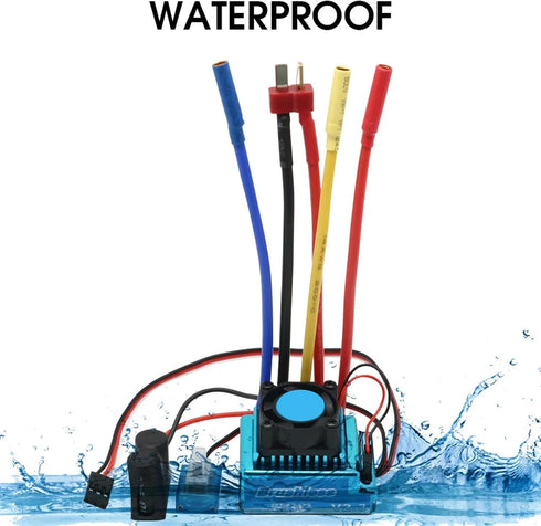 80A 1/10 RC Car Brushless ESC, Electronic Speed Controller, Waterproof Brushless ESC for RC Car, Boat, Aluminum Alloy