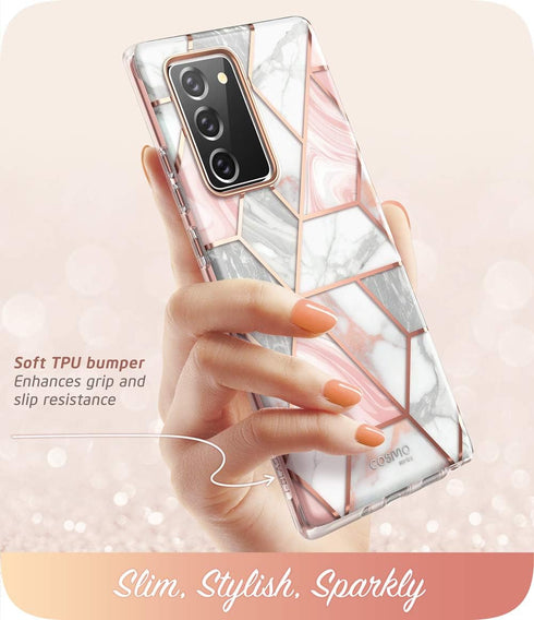 i-Blason Cosmo Series Case for Galaxy Note 20 5G 6.7 inch (2020 Release), Protective Bumper Marble Design