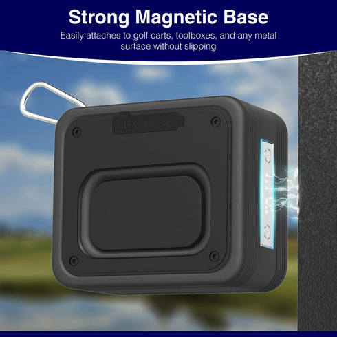 ULTICOR 10W IPX7 15H Golf Cart Speaker with Magnetic Mount & Carry Case Stereo Bluetooth Speakers, Waterproof, Playtime