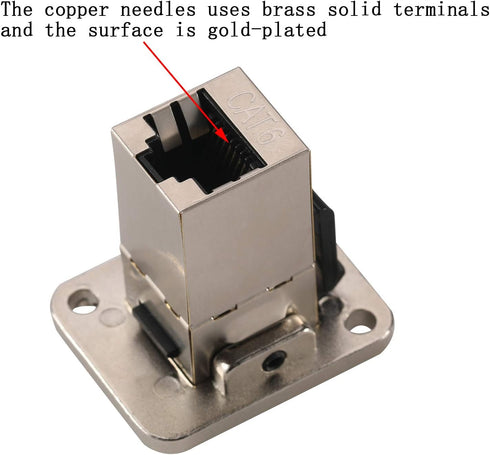 5PCS Panel Mounting RJ45 Cat5/5e/6 Ethernet Connector, Zinc Alloy Housing Double Head Coupler