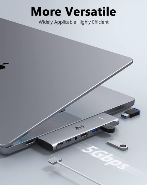 USB C Hub Adapter for MacBook Pro/Air M1M2, Multiport Adapter with 4K HDMI and 100W Thunderbolt