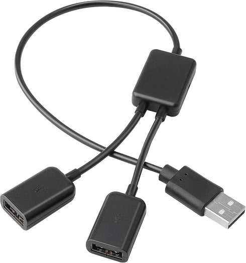 SAISN USB Y Splitter Cable 1 Male to 2 Female USB Hub 2.0