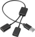 SAISN USB Y Splitter Cable 1 Male to 2 Female USB Hub 2.0