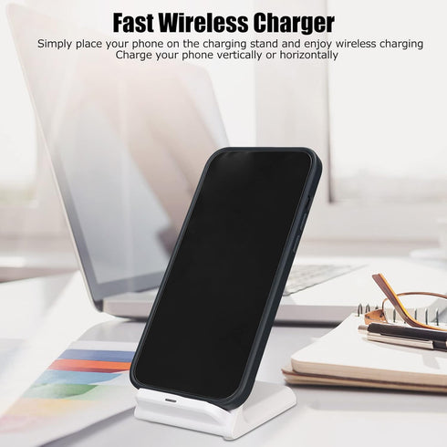 Wireless Charging Stand, Certified 15W Fast Wireless Charger for iOS 13, Samsung S22 S21 S20 S10